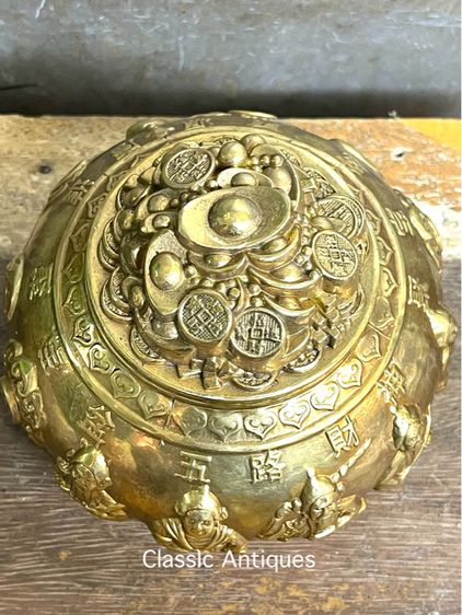 โถ ก้อนทองจีน ทองเหลืองสะสมA11 รูปที่ 4