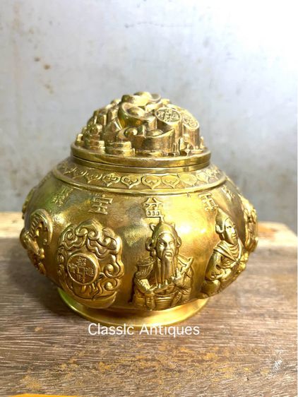 โถ ก้อนทองจีน ทองเหลืองสะสมA11