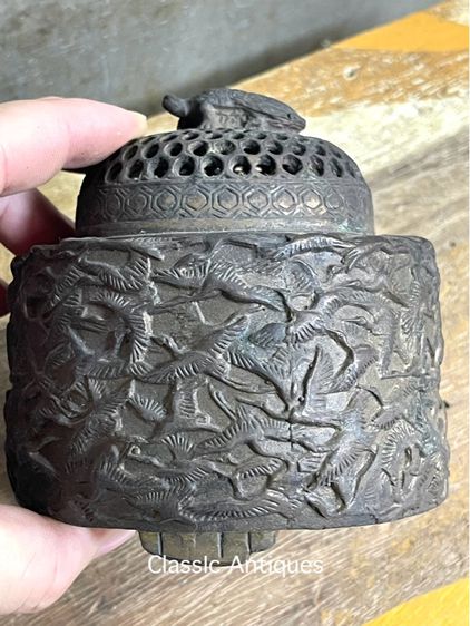 กระถาง กำยาน หมื่นกระเรียน ทองเหลืองสะสม A15 รูปที่ 7