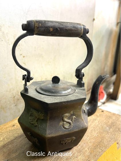 กาน้ำชา 12นักษัตรทองเหลืองสะสม รูปที่ 2