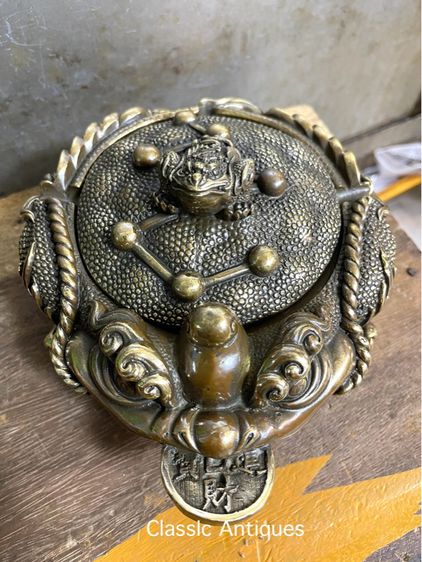 คางคก คาบเหรียญจีน กิมเซียมซูทองเหลืองสะสม รูปที่ 6