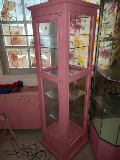 ขายตู้กระจก สีชมพู ตู้โชว์ รูปที่ 3