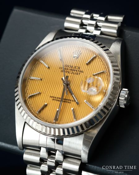 Rolex Datejust 16234 Yellow Tapestry Dial Fluted Bezel 1995 36mm. รูปที่ 9