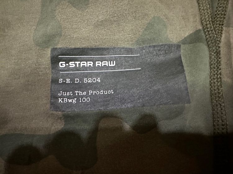 เสื้อยืด G-Star Raw ไซส์ M สีเขียวลายทหาร สภาพดี รูปที่ 4