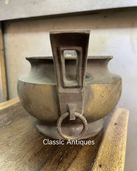 กระถาง ทองเหลืองสองหูสะสม A13 รูปที่ 4