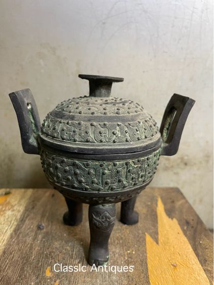 กระถางจีน สองหูสะสม A12