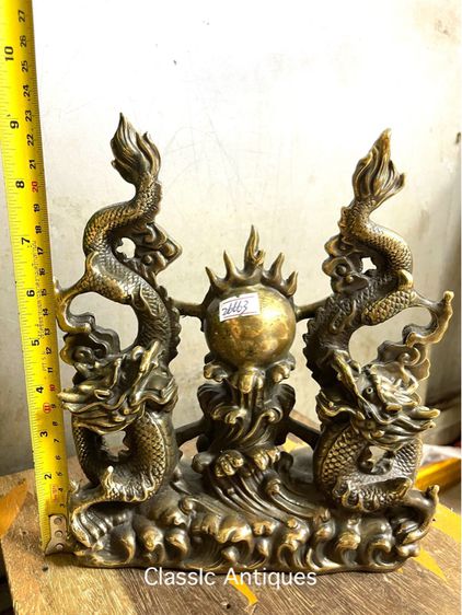 มังกร คู่ทองเหลืองใหญ่สะสม รูปที่ 8