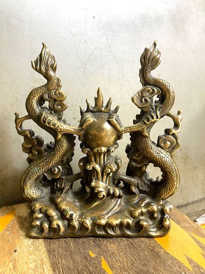 มังกร คู่ทองเหลืองใหญ่สะสม รูปที่ 4