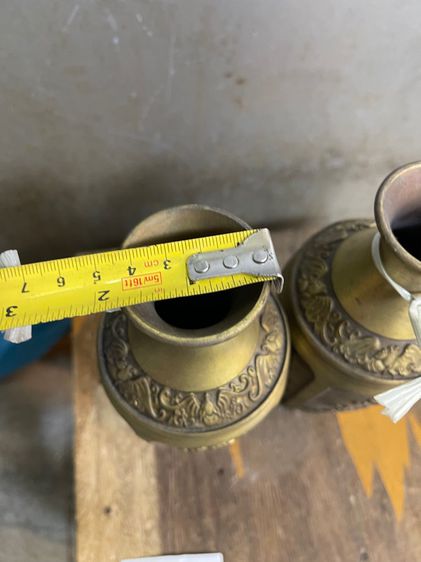 แจกัน ดอกไม้สี่ฤดู ทองเหลืองสะสมA7 รูปที่ 8