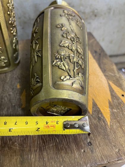 แจกัน ดอกไม้สี่ฤดู ทองเหลืองสะสมA7 รูปที่ 10