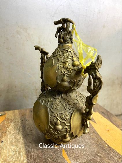 กาน้ำชา น้ำเต้า ทองเหลืองสะสม รูปที่ 8