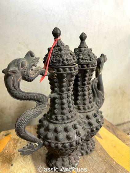 กาน้ำชา มังกรคู่ทองเหลือง รูปที่ 5