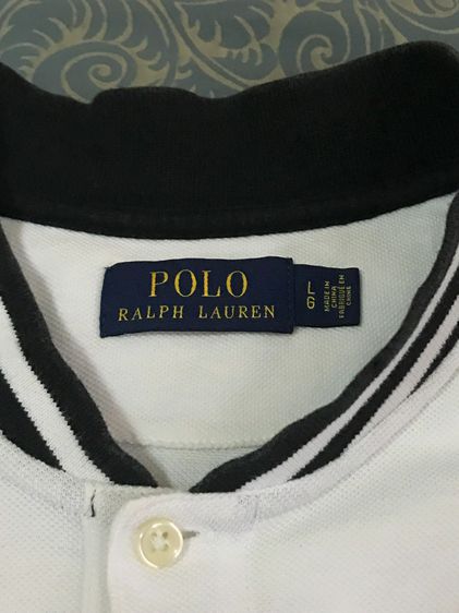 Polo Ralph Lauren Mandarin Collar Black Stripe White Polo L 710710309001 รูปที่ 5