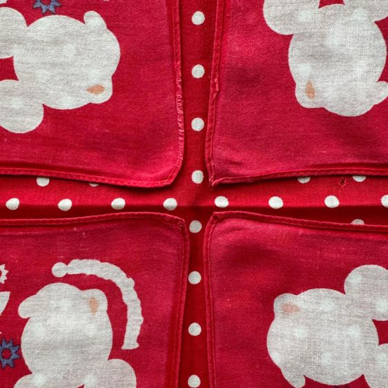 ผ้าเช็ดหน้ามิกกี้เมาส์ มินนี่เมาส์ ลายใบไม้ ลายจุด Mickey Mouse Minnie Mouse Bandana รูปที่ 4
