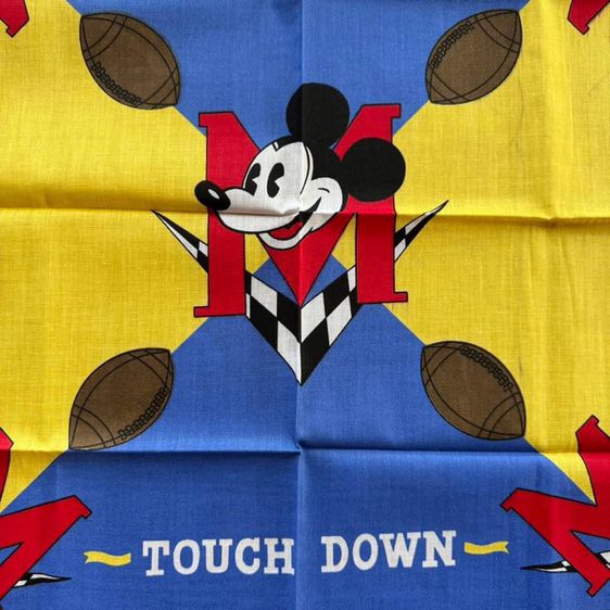 ผ้าเช็ดหน้ามิกกี้เมาส์ ลาย Football TOUCH DOWN The Walt Disney Company J.A WORONOWICZ S RIVER. N J Mickey Mouse Bandana รูปที่ 2