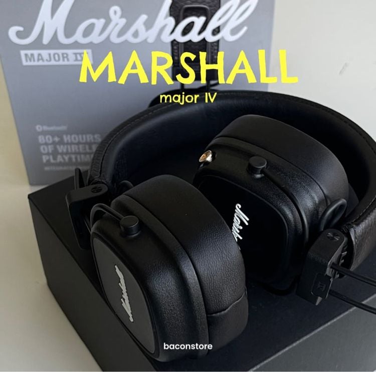 MARSHALL Major IV bluetooth BLACK หูฟังบลูทูธ หูฟังครอบหู หูฟังไร้สาย Marshall ของแท้ค่ะ