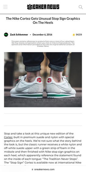 รองเท้า Nike Sz.12us46eu30cm รุ่นClassic Cortez Nylon Premium Trainers สีขาว สภาพสวยมาก ไม่ขาดซ่อม ใส่เที่ยวลำลองหล่อ รูปที่ 13