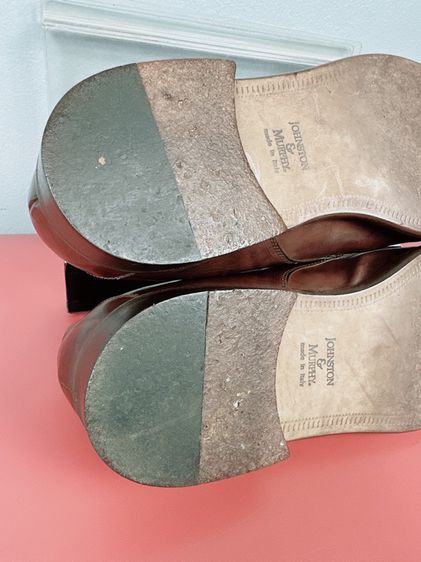 รองเท้าหนังแท้ Johnston And Murphy Sz.13us47eu31cm Made in Italy สีน้ำตาล พื้นหนัง Upperหนังสาน สภาพสวย ไม่ขาดซ่อม รูปที่ 5