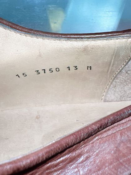 รองเท้าหนังแท้ Johnston And Murphy Sz.13us47eu31cm Made in Italy สีน้ำตาล พื้นหนัง Upperหนังสาน สภาพสวย ไม่ขาดซ่อม รูปที่ 14
