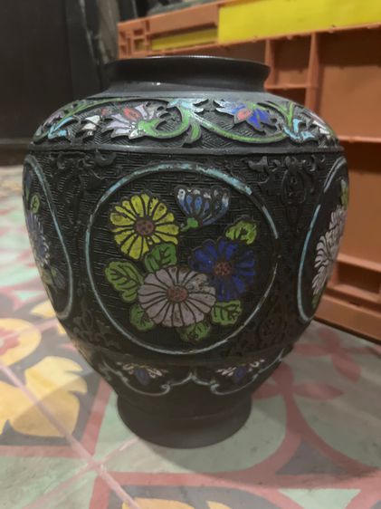 แจกันถมปัดทองเหลืองโบราณ รูปที่ 6