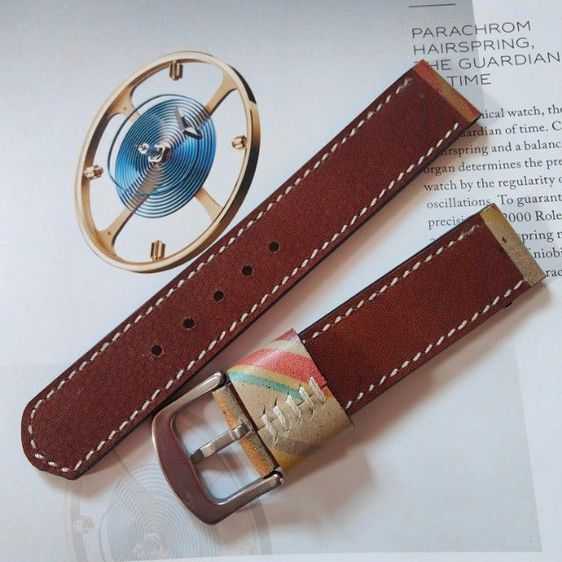 สายนาฬิกา Paul Smith 20 mm. ตัดจากกระเป๋าพอลสมิธของแท้ Handmade แถมสปริงบาร์ รูปที่ 7