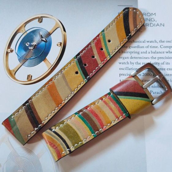 สายนาฬิกา Paul Smith 20 mm. ตัดจากกระเป๋าพอลสมิธของแท้ Handmade แถมสปริงบาร์ รูปที่ 4