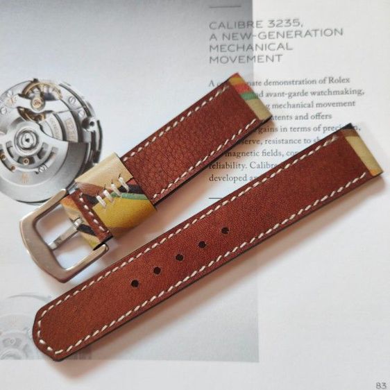 สายนาฬิกา Paul Smith 20mm. ตัดจากกระเป๋าพอลสมิธของแท้ Handmade แถมสปริงบาร์ รูปที่ 4