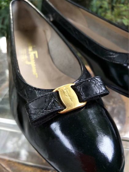 รองเท้า Ferragamo สีดำ ส้นสูง1“ รูปที่ 4
