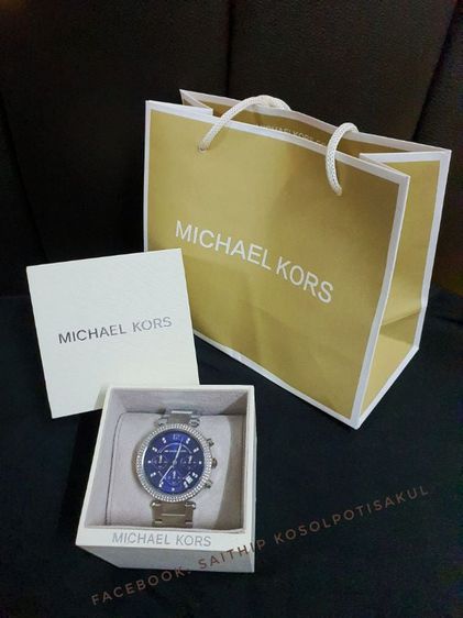 Michael Kors Parker Chronograph Navy Dial Stainless Steel Ladies Watch รูปที่ 6