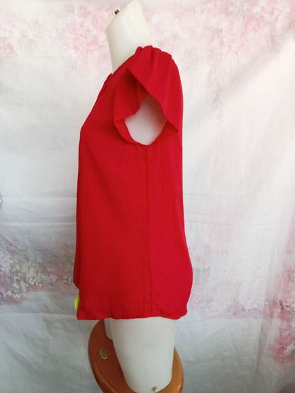 เสื้อแฟชั่น สีแดง ผ้าชีฟอง รูปที่ 3