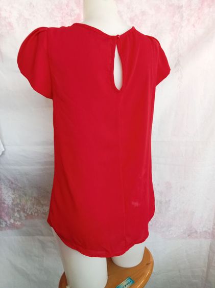 เสื้อแฟชั่น สีแดง ผ้าชีฟอง รูปที่ 5