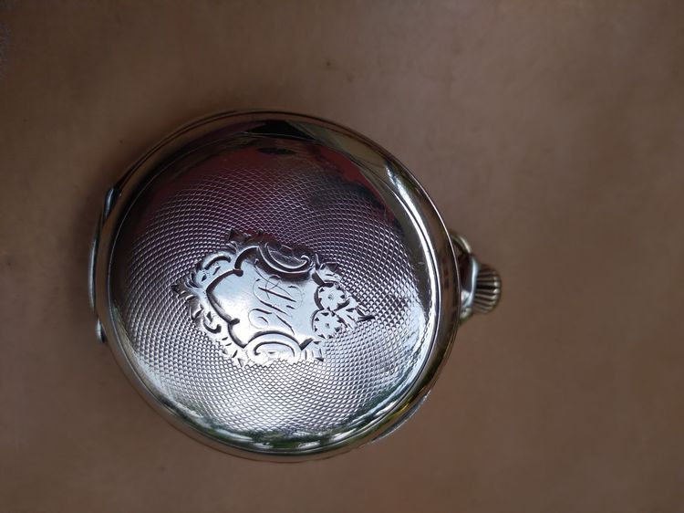 Vintage L.W.C.pocket watch silver body 1904's นาฬิกาพก ไขลาน หน้ากระเบื้อง เรือนเงินตอกโต็ต ขอบกะไหล่นาก เก่าอายุ100กว่าปี เดินปรกติ  รูปที่ 12