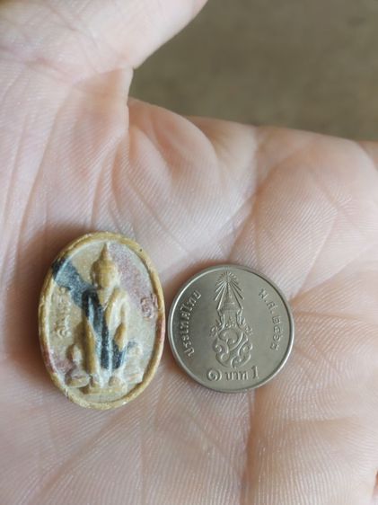 พระเนื้อผงน้ำมันสายรุ้งรูปทรงไข่(พระพิมพ์พระสมเด็จโตหลังยันต์สาม(วัดบ้านใหม่)(จังหวัดชัยนาท))พระบ้านพระเครื่องรางของมงคล รูปที่ 9