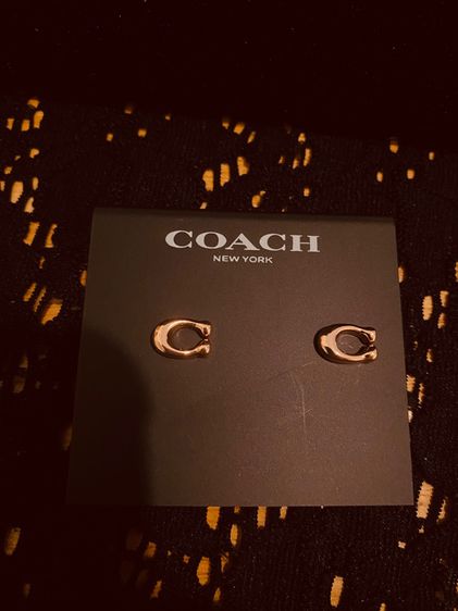 Special bundle set สร้อยคอ และ ต่างหู Coach Pave Signature (โลโก้ C) Rose gold รูปที่ 11