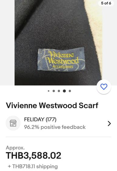 Vivienne Westwood Vintage Scarf 
Logo Embroidered, wool scarf
Unisex มือสอง สภาพดี สีดำสนิท ผืนยาว รูปที่ 17