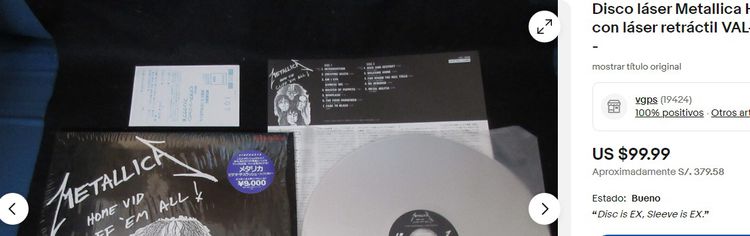 Metallica  Cliff 'Em All The 1987 Laserdisc LD NTSC Japan Obi แผ่นซีล รูปที่ 3