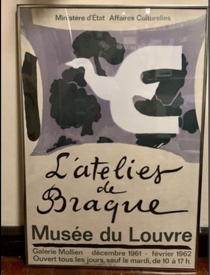 โปสเตอร์ภาพพิมพ์หินที่หายาก “Braque's Studio”ปีค.ศ.1961  ขนาด 50 x 73 เซนติเมตร