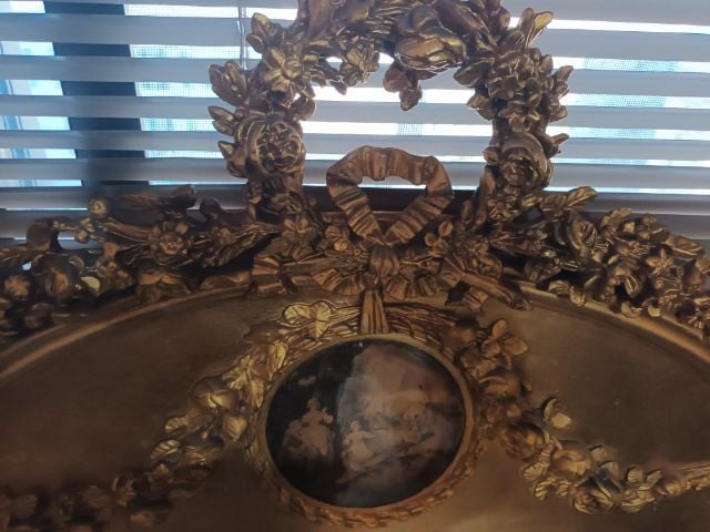 เฟอร์นิเจอร์เก่า กระจกเก่าฝรั่งเศลอายุ200ปีปิดทองแท้