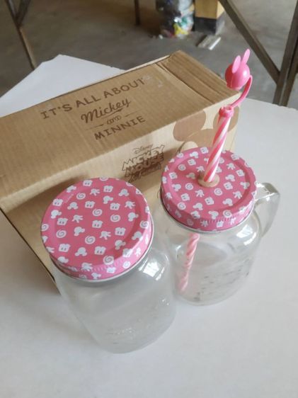 ชุดแก้วน้ำแม็กกี้เมา(ชุดแก้วน้ำคู่ลายขอบสีชมพู)สะสมหรือโชว์ รูปที่ 3