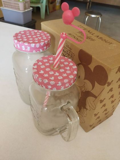 ชุดแก้วน้ำแม็กกี้เมา(ชุดแก้วน้ำคู่ลายขอบสีชมพู)สะสมหรือโชว์ รูปที่ 4