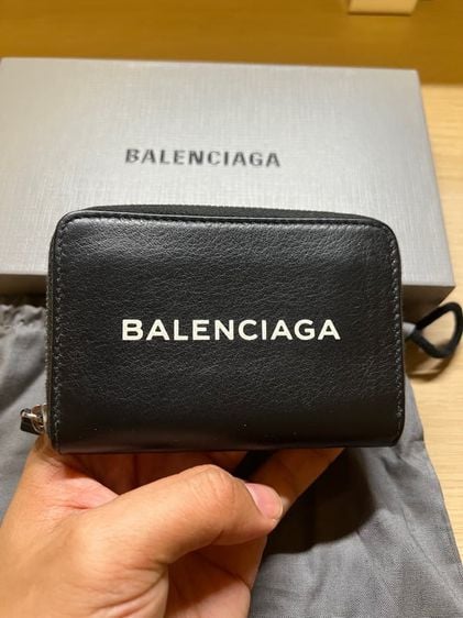 หนังแท้ ไม่ระบุ ดำ Balenciaga card holder wallet in 3 card