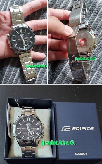 เงิน นาฬิกาข้อมือผู้ชาย CASIO EDIFICE โครโนกราฟ รุ่น EFV-C100D-1A สายสแตนเลส สินค้าสภาพใหม่ แบรนด์แท้ มีกล่องบรรจุตามภาพ (Original)