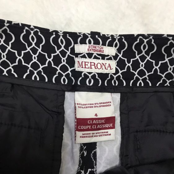 MERONA size 4 ประมาณ M-L ต้นๆกางเกงขา 5 ส่วน ผ้า cotton + spandex เนื้อดี ไม่หนา ยืดได้  รูปที่ 5