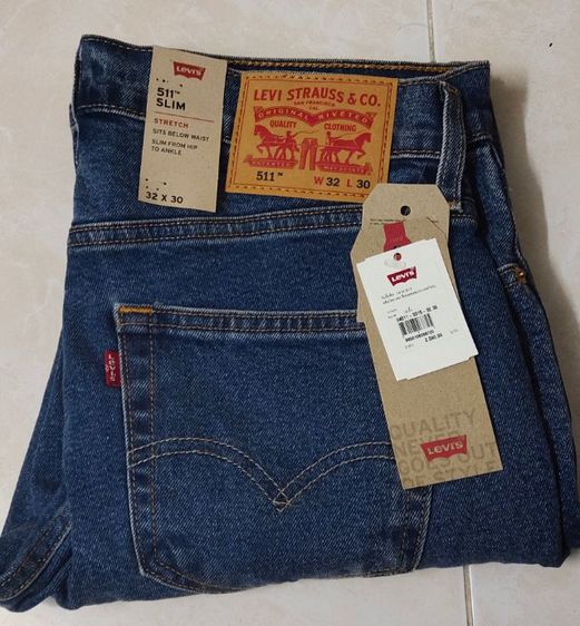 Levis 511 กางเกงยีนส์ชาย กระบอกเล็ก ผ้ายืด ของแท้ ป้าย31วัดจริง32 สวยมาก รูปที่ 3