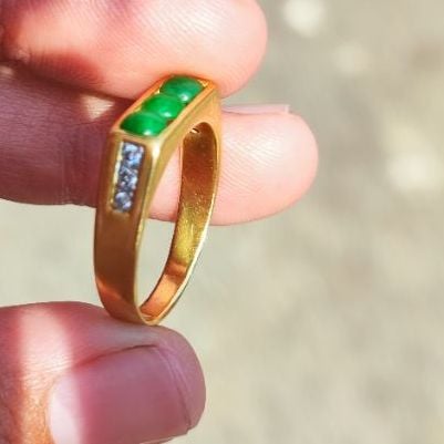 แหวนเพชรหยดพม่าทองคำไซส์58