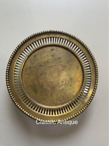 ถาด ทองเหลือง ไถงวน โบราณเก่าสะสมA1