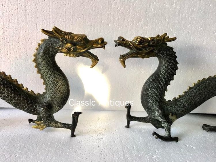 มังกร คู่ทองเหลืองปัดทอง ตัวใหญ่ รูปที่ 5