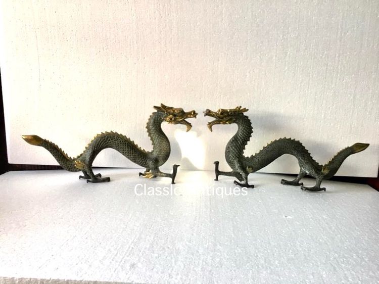 มังกร คู่ทองเหลืองปัดทอง ตัวใหญ่ รูปที่ 4