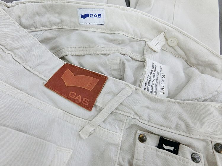 GAS แท้ เอว29 กางเกงขายาวขาวนวลคลาสสิกสปอต รูปที่ 8