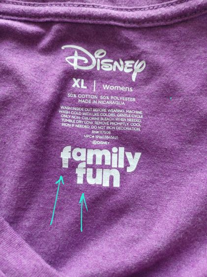 Disney Mickey and Minnie Mouse ❤️ 
T-shirt Family Fun Size XL Womens
สีม่วง คอกลม  ผ้ายืดนิ่ม  รูปที่ 10